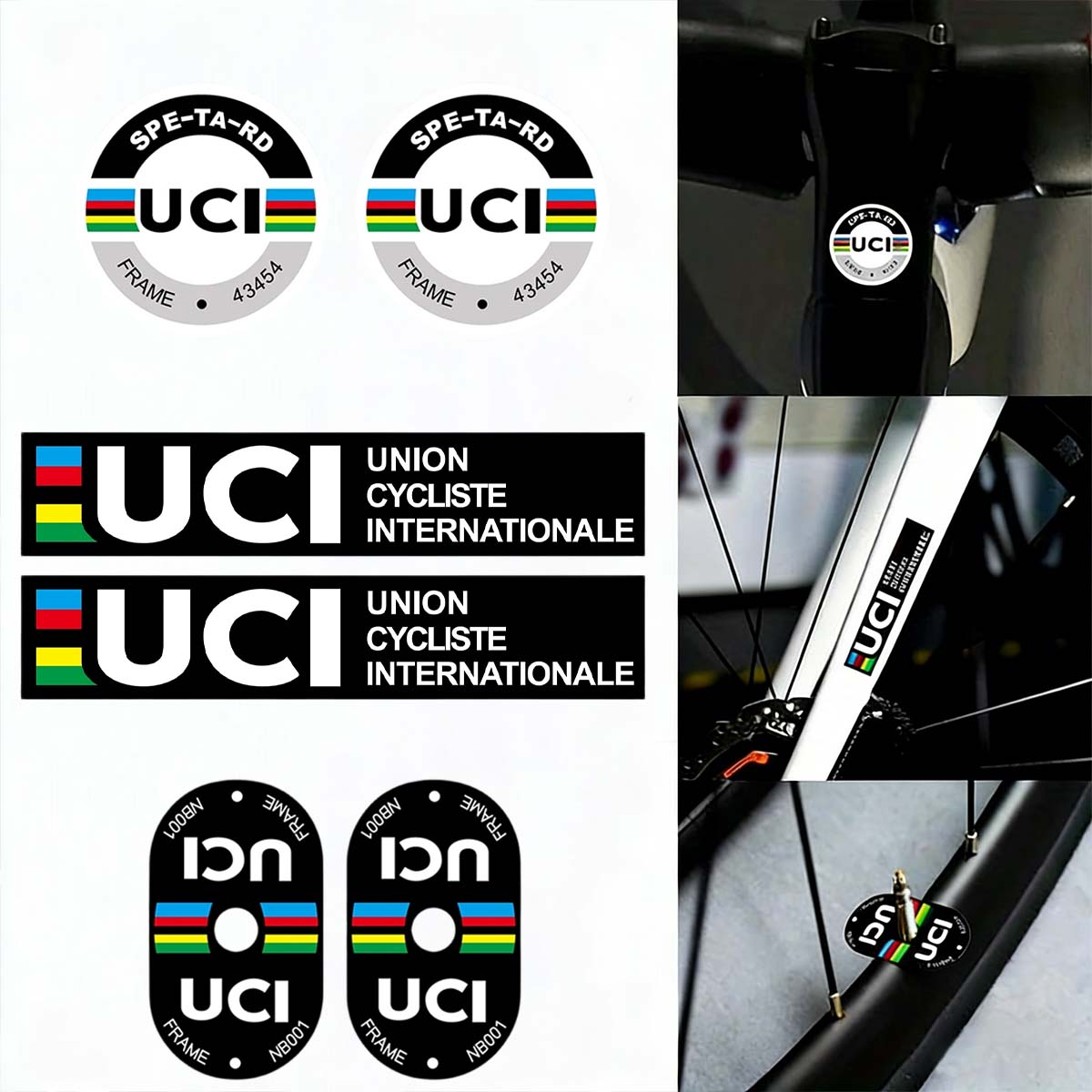 Mountain Biking Helmet - UCI 사이클링 프레임 스티커 내구성 있는