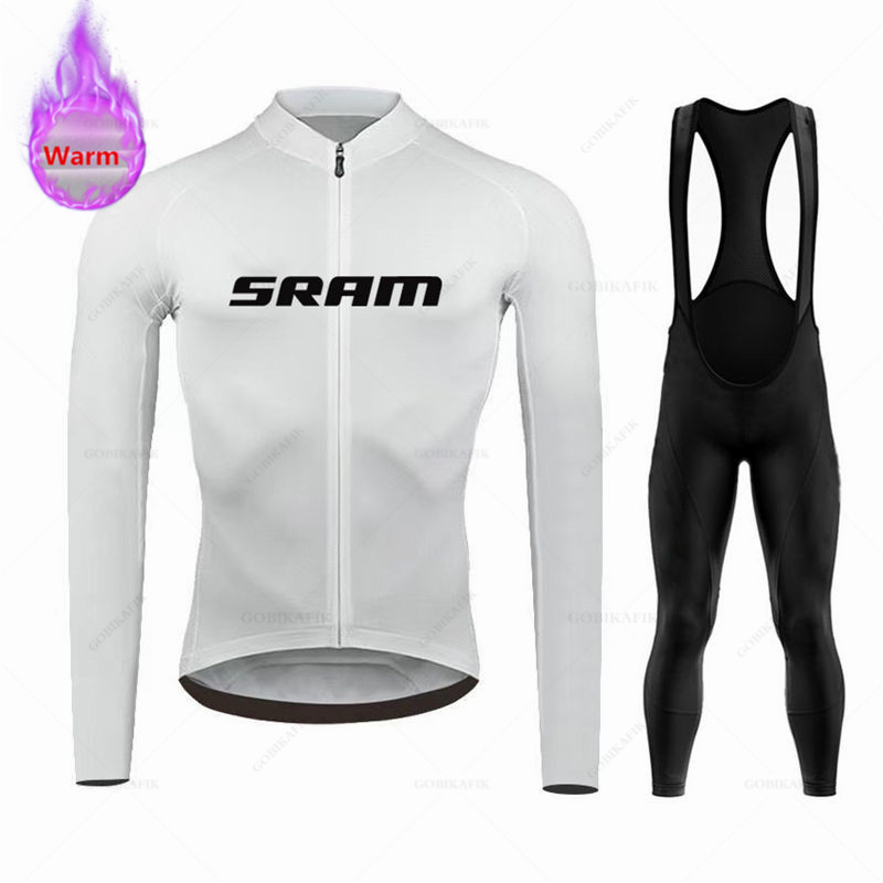 Sram 팀 겨울 긴 소매 열 양털 사이클링 저지 세트 - Mountain Biking Pants For Men 리뷰 및 가격